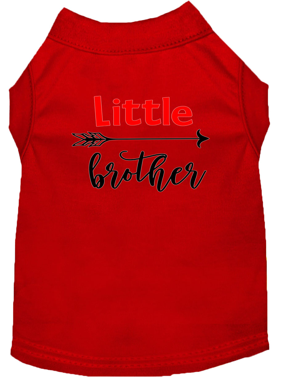 Little Brother Screen Print Dog Shirt Red Lg